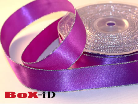 Double face satin metal edge : violet 25 mm x 25 m